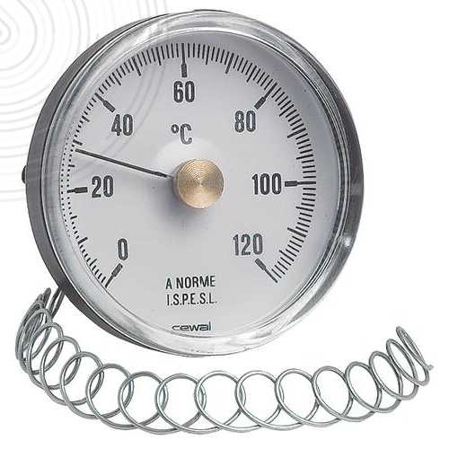 Thermomètre à applique bracelet ressort - Ø63mm - Plage de +0 à +120°C