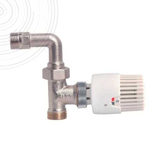 Robinet thermostatique droit avec coude 3/4ek à élément sensible liquide vt0,6