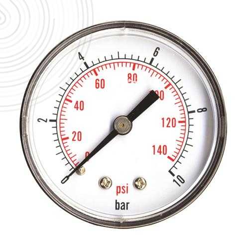 Manomètre sec raccordement laiton axial M1/4" - Mesure 0 -10 bars - Ø63mm