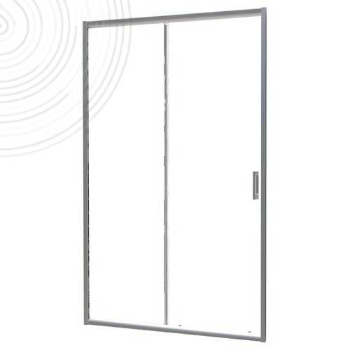 Paroi de douche, longueur 160 cm, porte coulissante profilés chromés Concept'o