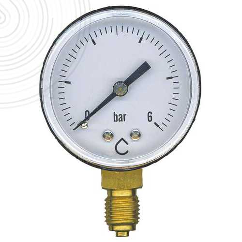 Manomètre sec raccordement laiton radial M1/4" - Mesure 0-6 bars - Ø50mm