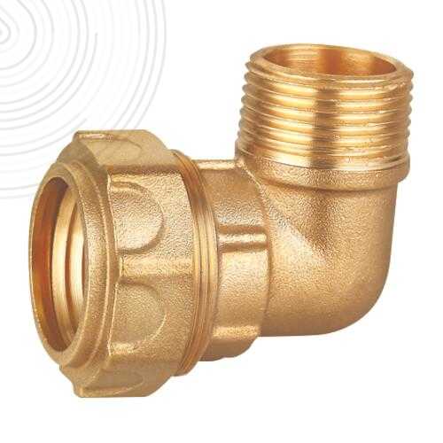 Raccord laiton coudé Serrage Extérieur pour tube PE Ø25 mm - Mâle 3/4