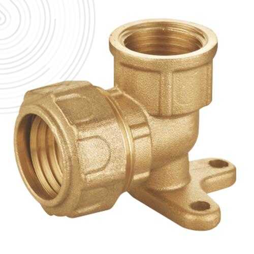 Raccord laiton coudé applique murale Serrage Extérieur pour tube PE Ø25 - F3/4