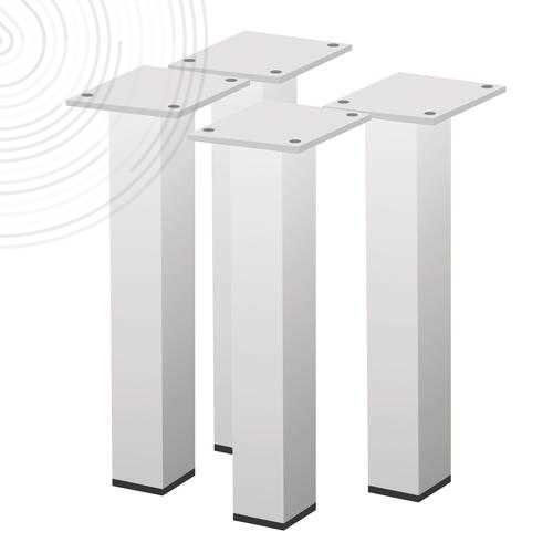 Jeu de 4 pieds pour meuble de salle de bain - H=40 cm recoupable - Forme carré