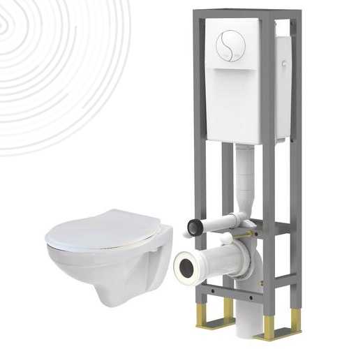 Pack WC suspendu auto-portant 3/6 litres - 6 fixations au sol - NF