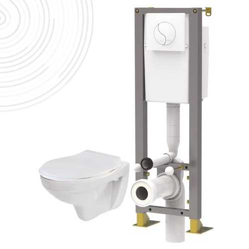 Pack WC suspendu universel 3/6 litres - 6 fixations au sol + 2 murales - NF